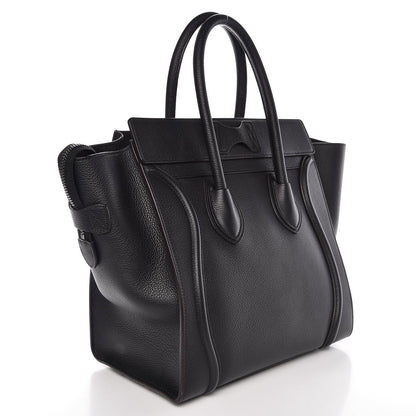 Celine Drummed Calfskin Mini Luggage Black 3 of 8