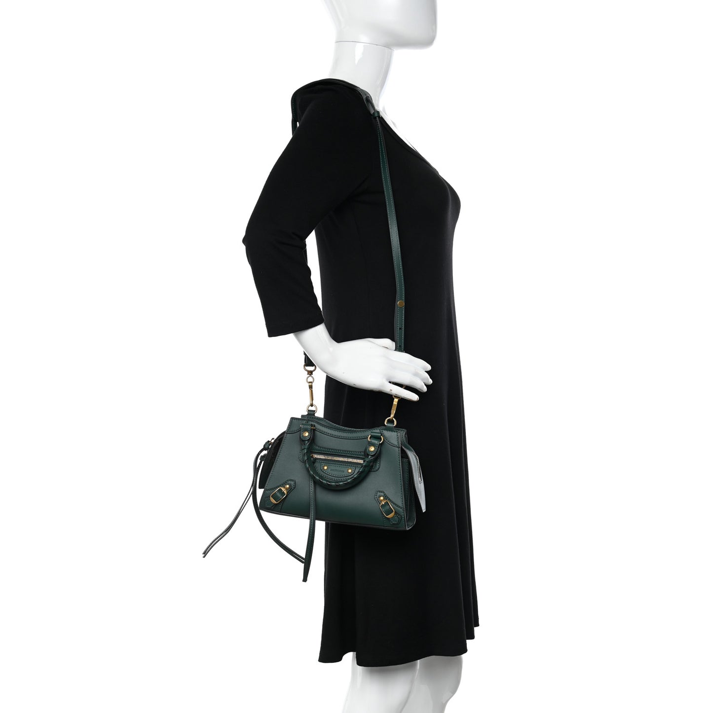Smooth Calfskin Neo Classic Gold Hardware Mini City Forest Green
