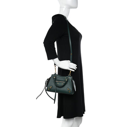 Balenciaga Smooth Calfskin Neo Classic Gold Hardware Mini City Forest Green 2 of 12