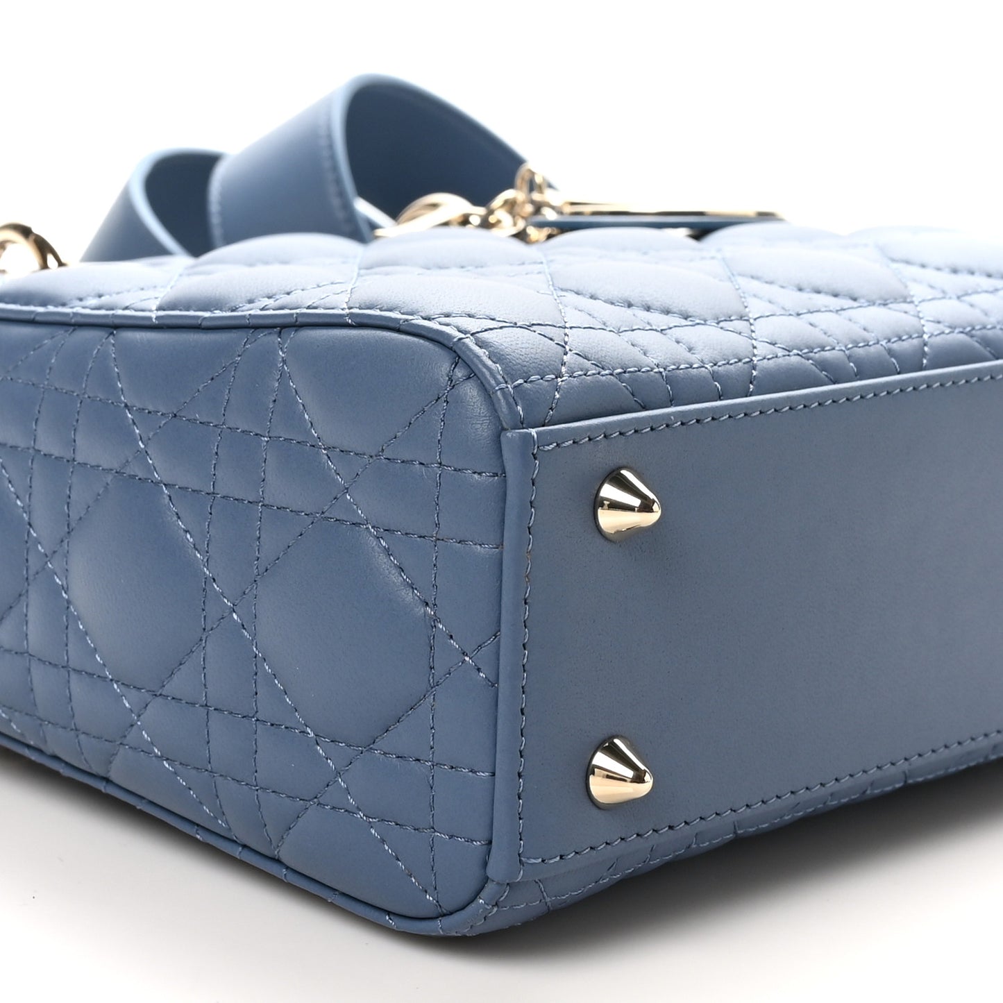 Lambskin Cannage Small My ABCDior Lady Dior Denim Blue