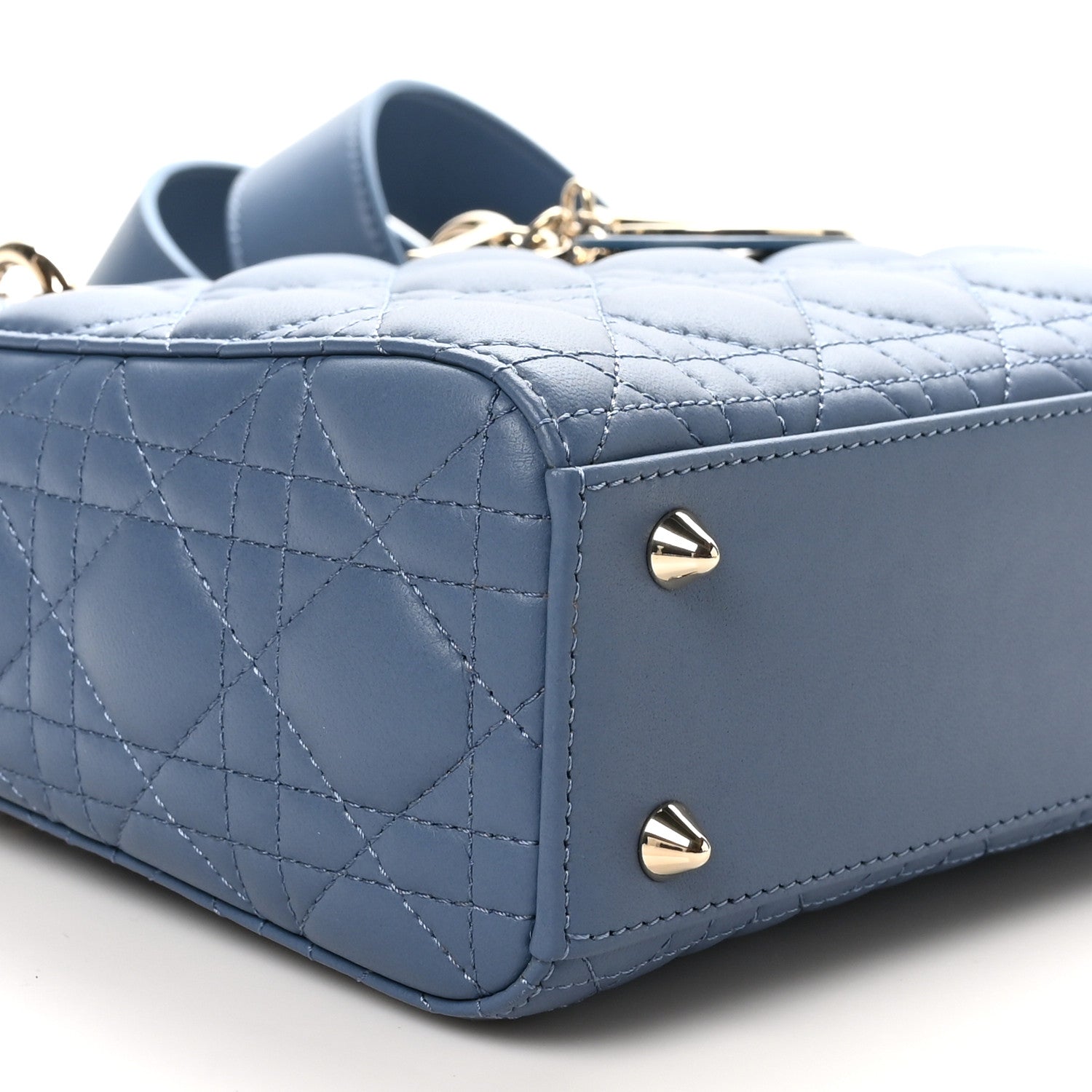 Christian Dior Lambskin Cannage Small My ABCDior Lady Dior Denim Blue 10 of 11