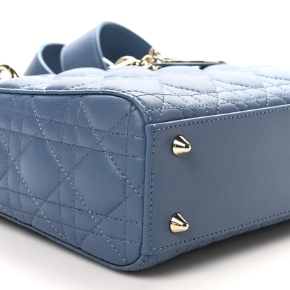 Christian Dior Lambskin Cannage Small My ABCDior Lady Dior Denim Blue 10 of 11