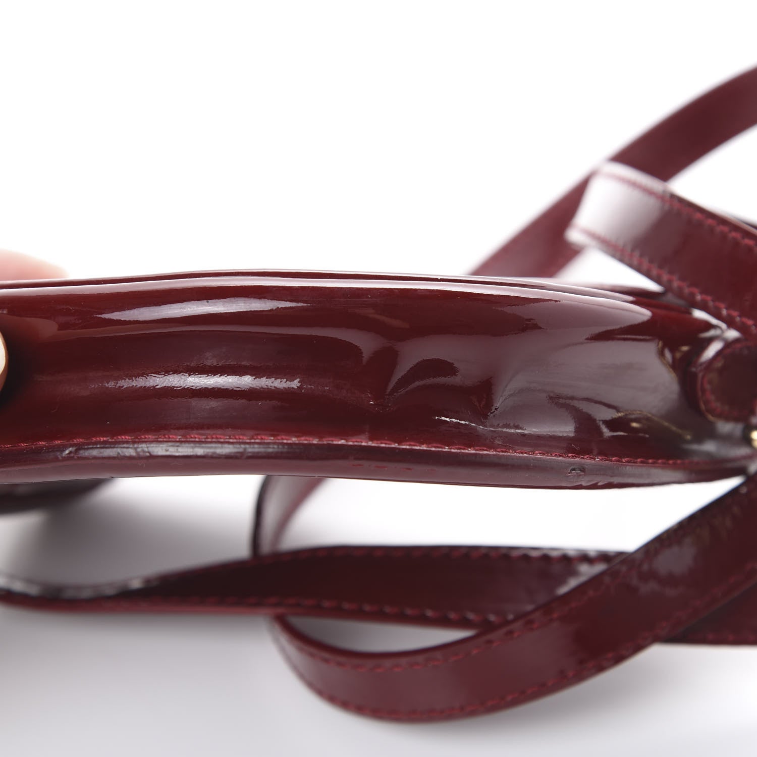 Burberry Patent Calfskin Quilted Mini Crossbody Bag Dark Red 11 of 12