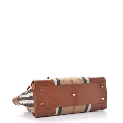 Burberry Quilted House Check Large Manor Tote Brown 4 of 15