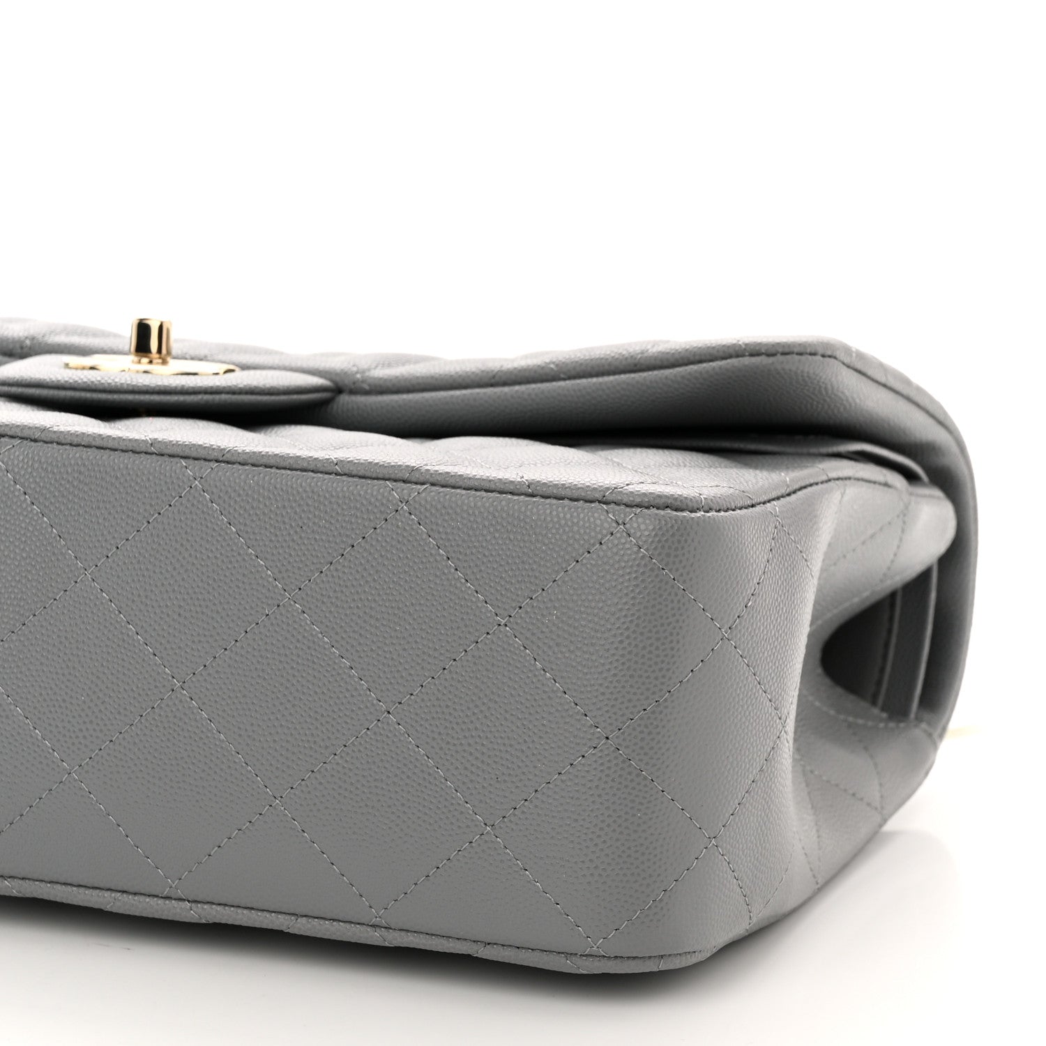 Chanel Caviar Quilted Jumbo Double Flap Grey 10 of 10