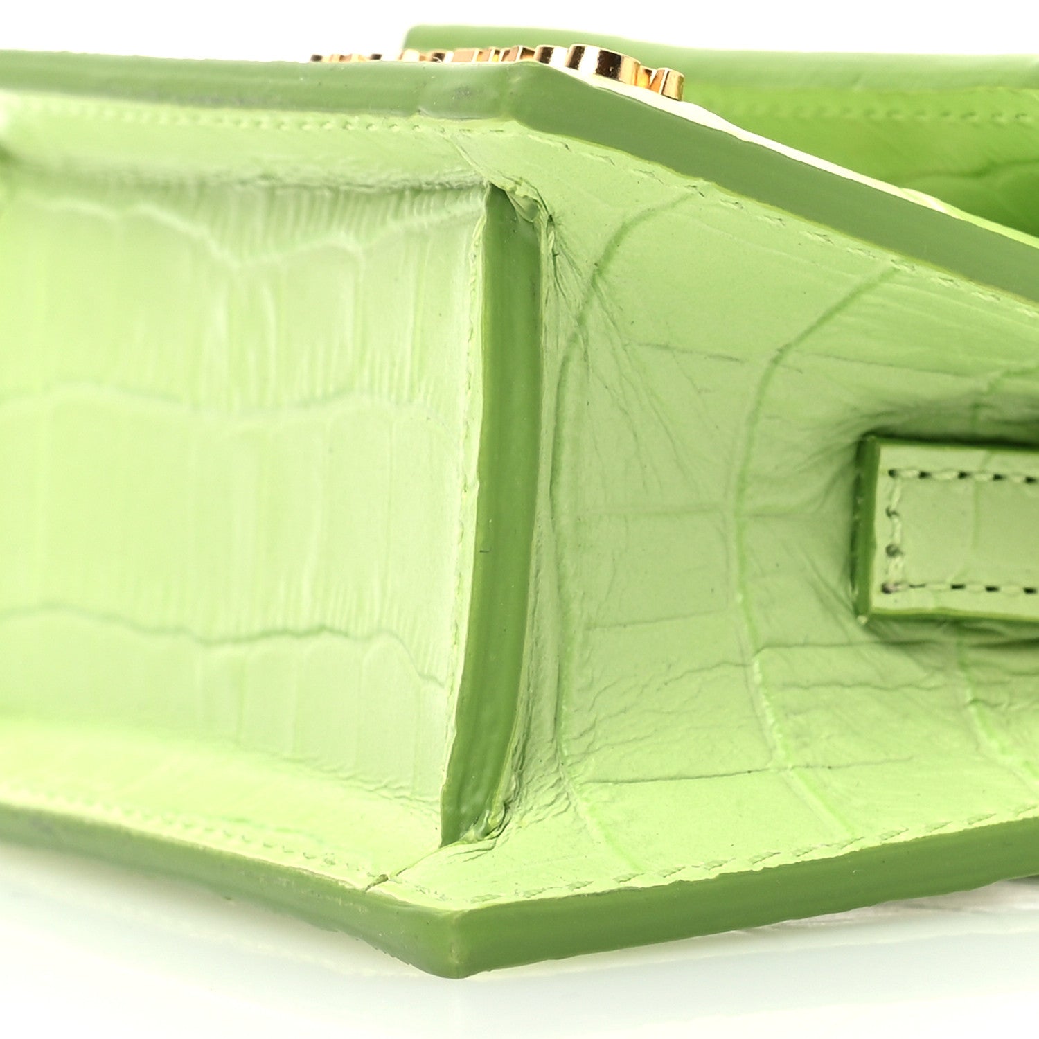 Jacquemus Calfskin Crocodile Embossed Le Chiquito Light Green 9 of 9