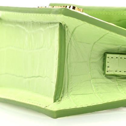 Jacquemus Calfskin Crocodile Embossed Le Chiquito Light Green 9 of 9
