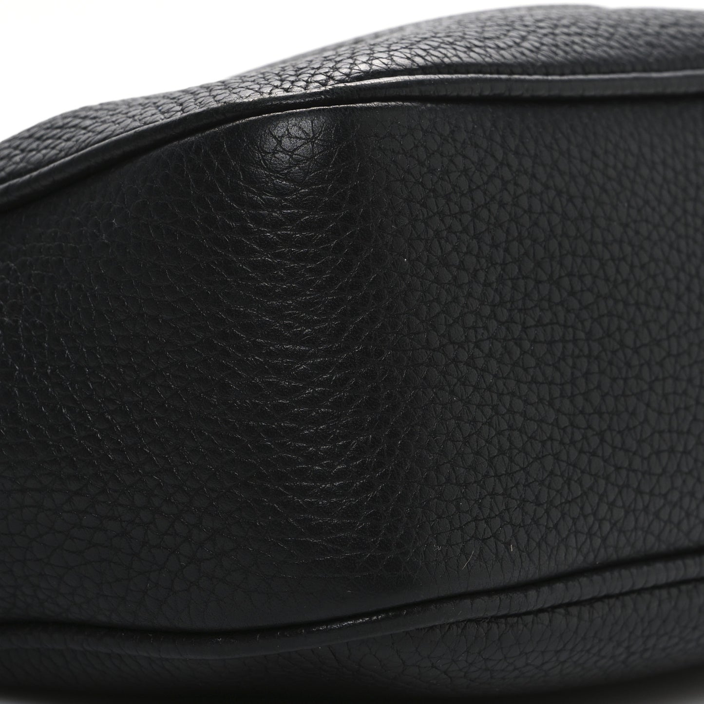 Pebbled Calfskin Small Soho Disco Bag Black