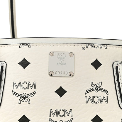 MCM Visetos Shopper Tote White 6 of 11
