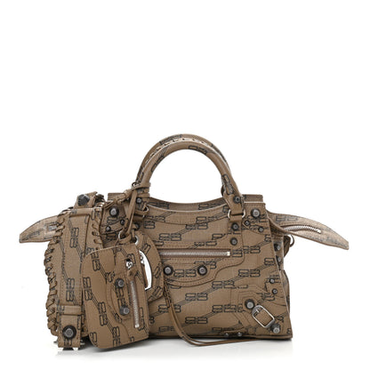 Balenciaga Coated Canvas BB Monogram Neo Cagole Handbag XS Beige Brown 1 of 10