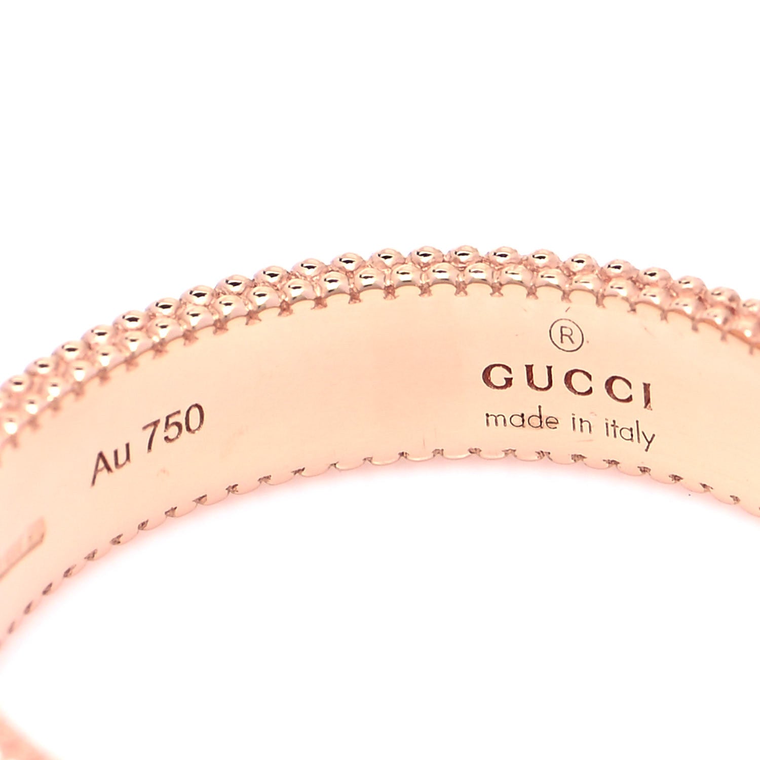 Gucci 18K Rose Gold Enamel 4mm Icon Blooms Ring 52 6 4 of 5