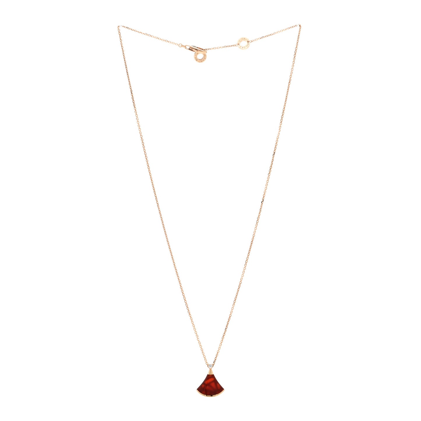 18K Rose Gold Diamond Carnelian Divas' Dream Pendant Necklace