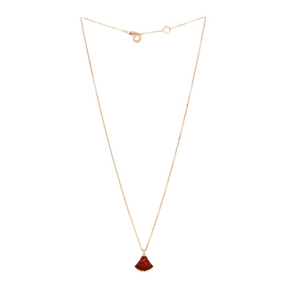 Bulgari 18K Rose Gold Diamond Carnelian Divas' Dream Pendant Necklace 3 of 5