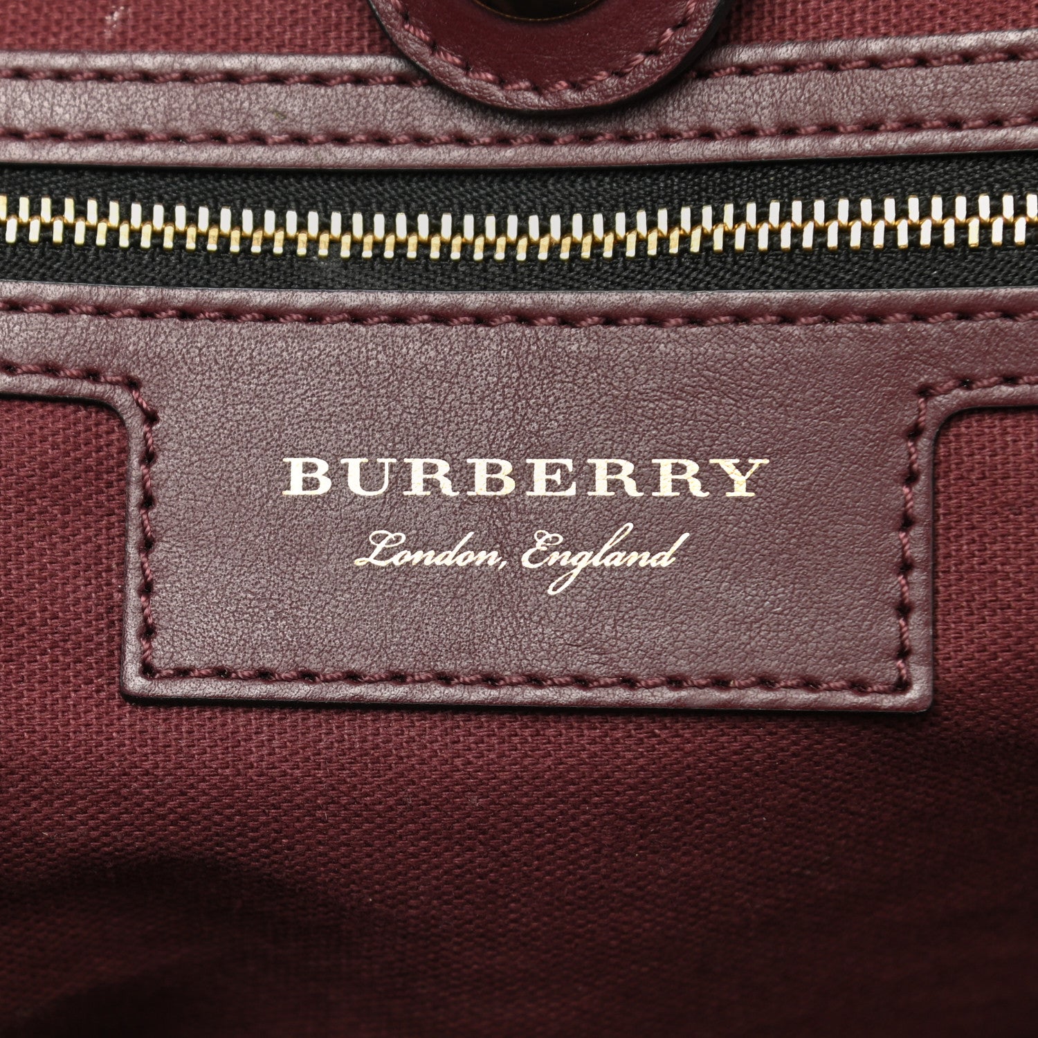 Burberry House Check Small Canterbury Tote Burgundy 6 of 13