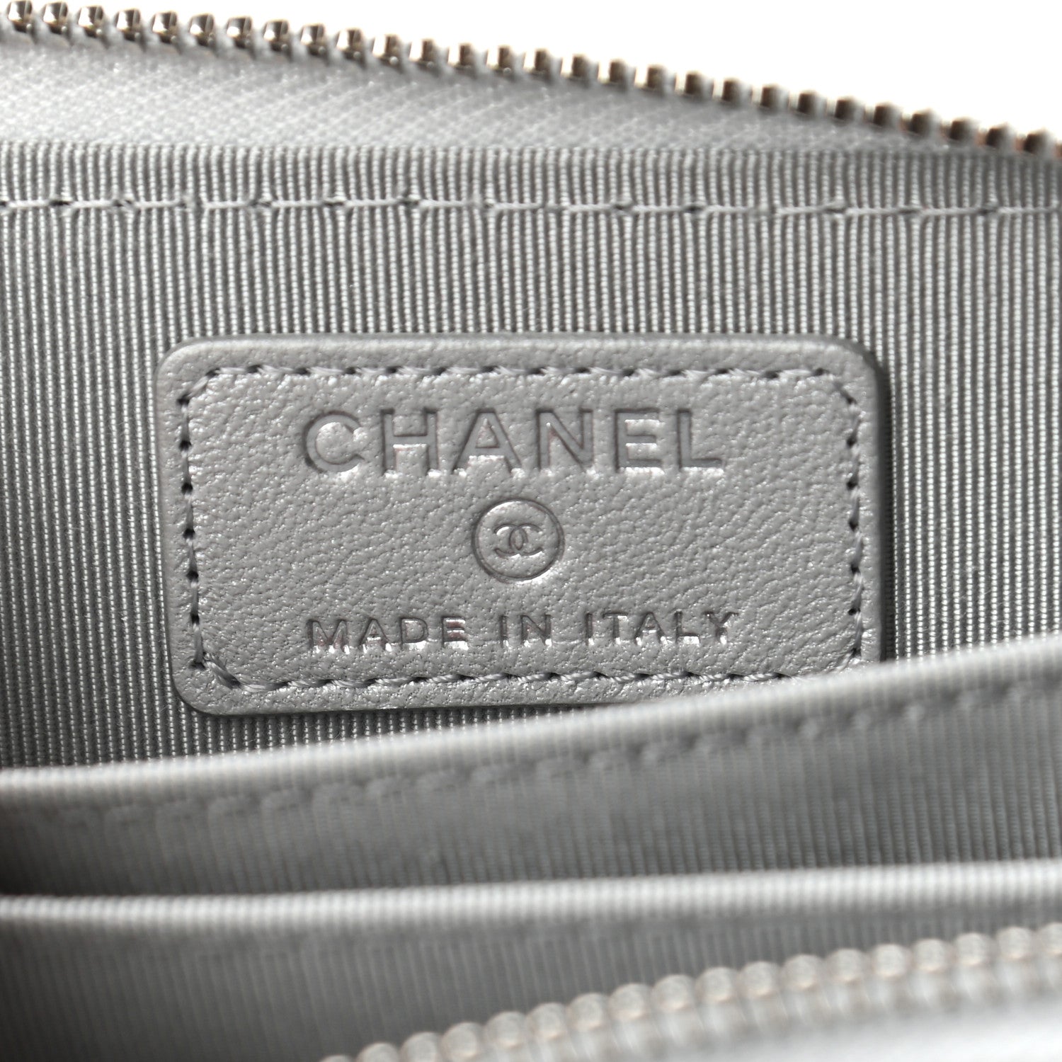 Chanel Glittered Metallic Caviar Quilted Zip Coin Purse Wallet Silver 6 of 7