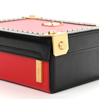 MCM Calfskin Studded Outline Shoulder Bag Red 9 of 9