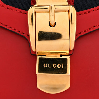 Gucci Calfskin Mini Sylvie Chain Shoulder Bag Hibiscus Red 11 of 14