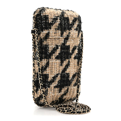 Chanel Tweed Chain Around Phone Holder Beige Black 3 of 10