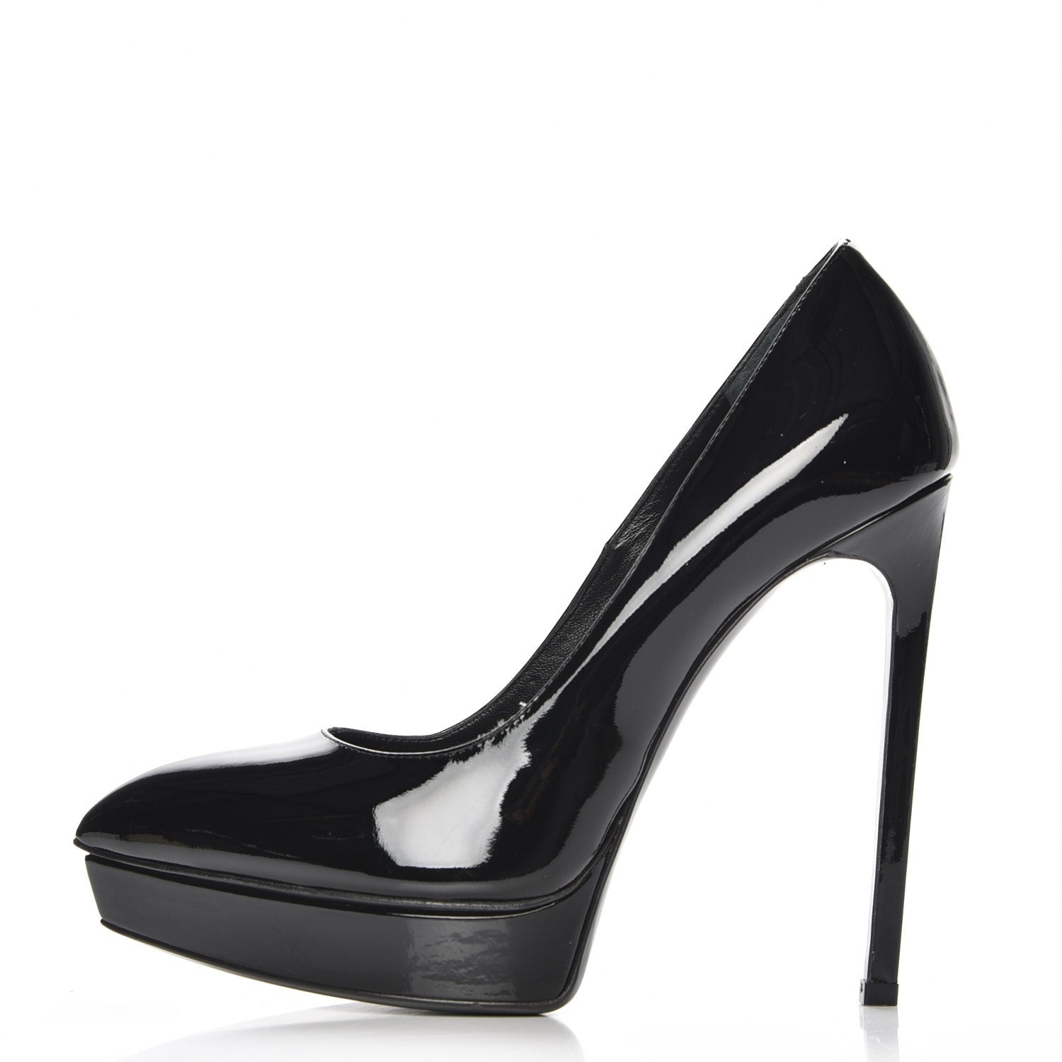 Saint Laurent Patent Calfskin Janis 105 Pumps 37.5 Nero Black 1 of 10