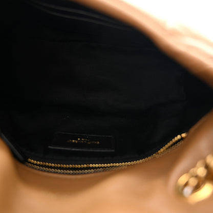 Saint Laurent Lambskin Quilted Toy Loulou Puffer Monogram Chain Satchel Dark Cork 5 of 10