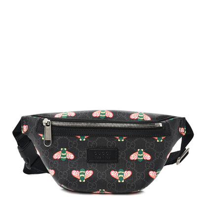 Gucci GG Supreme Monogram Bee Multicolor Appia Calfskin Belt Bag Black Multicolor 1 of 9
