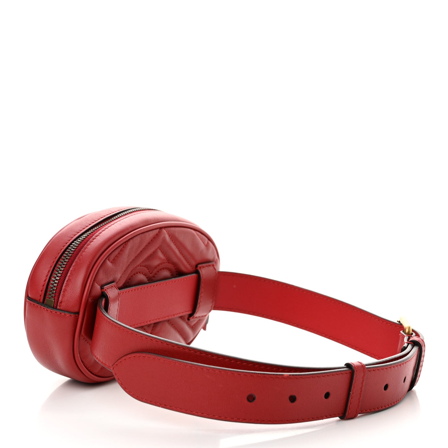 Calfskin Matelasse GG Marmont Belt Bag 75 30 Hibiscus Red