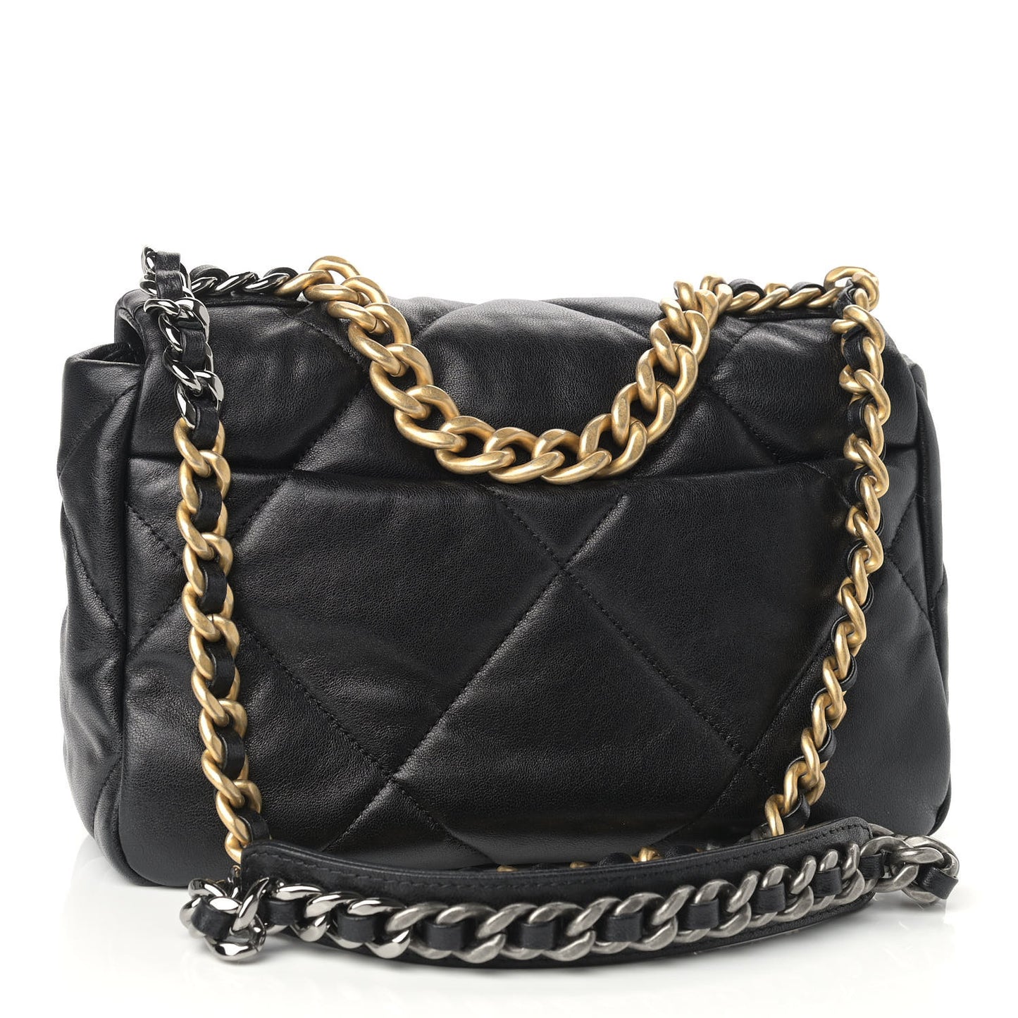 Lambskin Quilted Medium Chanel 19 Flap Black
