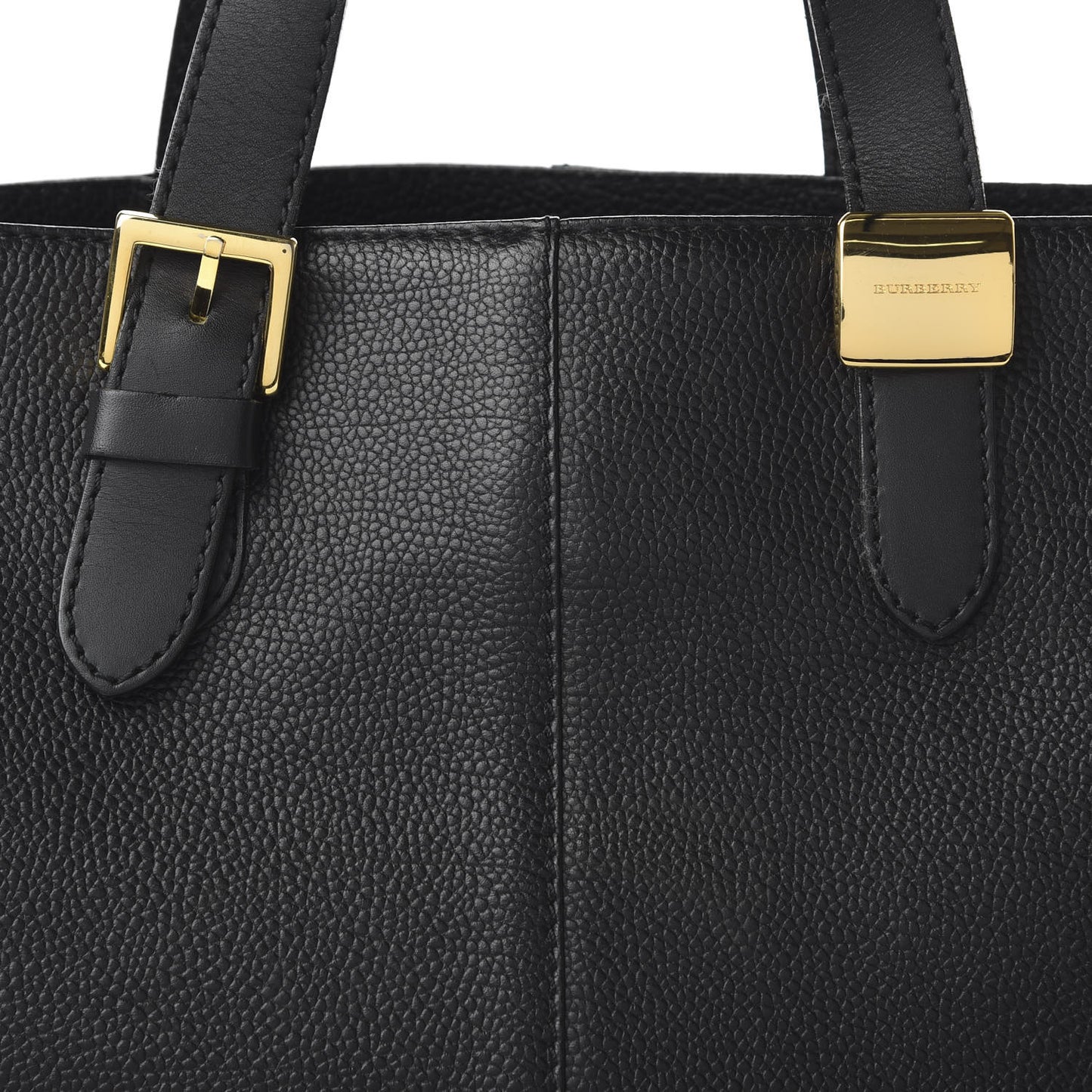 Grainy Calfskin Haymarket Check Tote Black