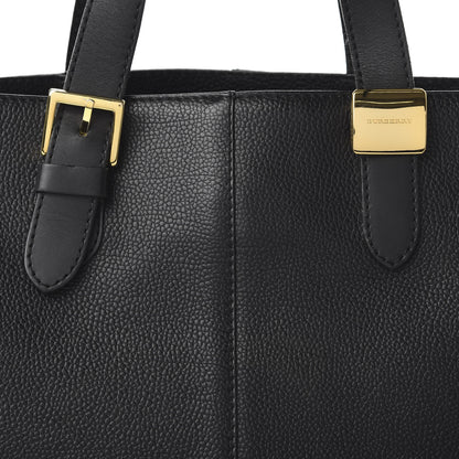 Burberry Grainy Calfskin Haymarket Check Tote Black 8 of 8