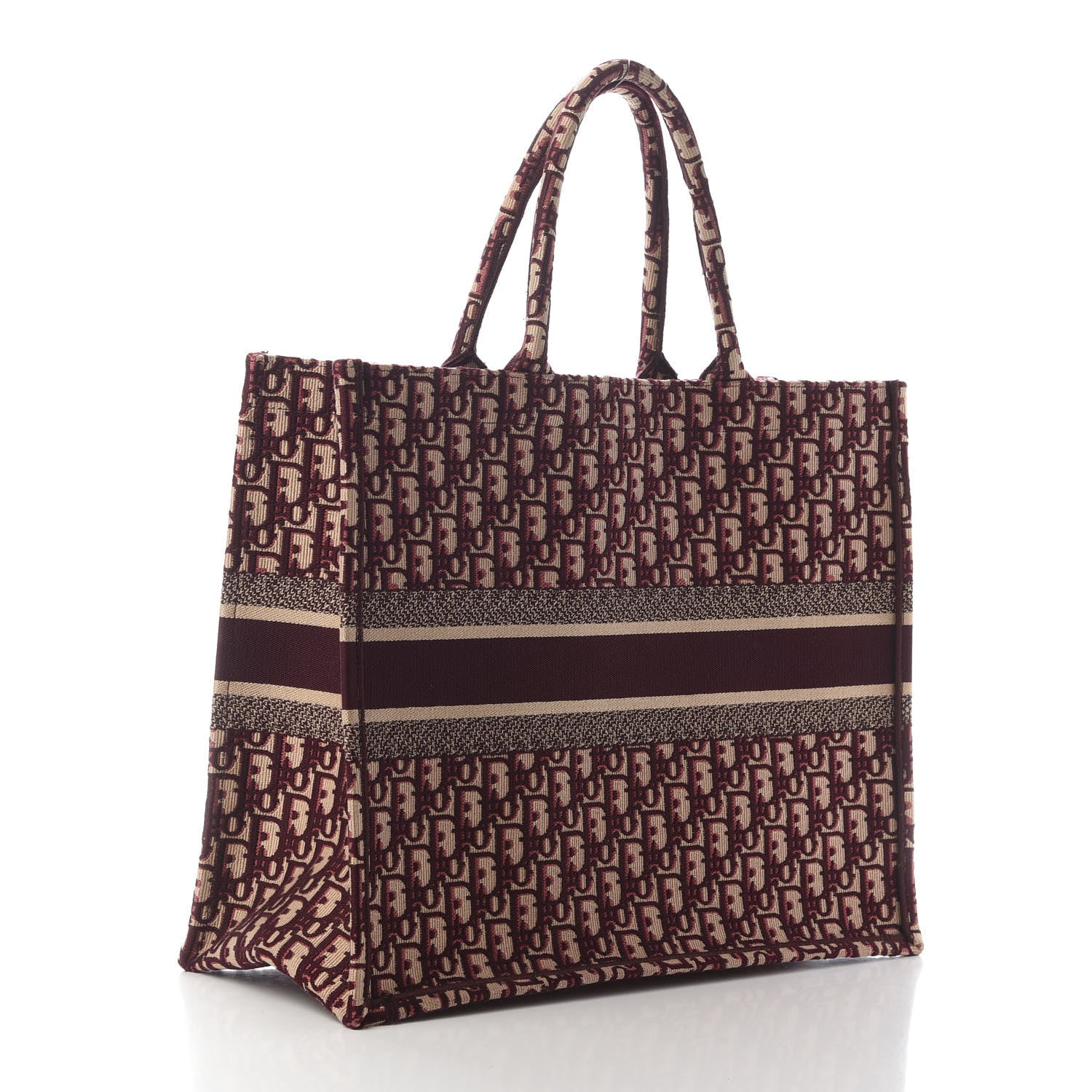 Christian Dior Oblique Large Book Tote Burgundy Multicolor 3 of 8
