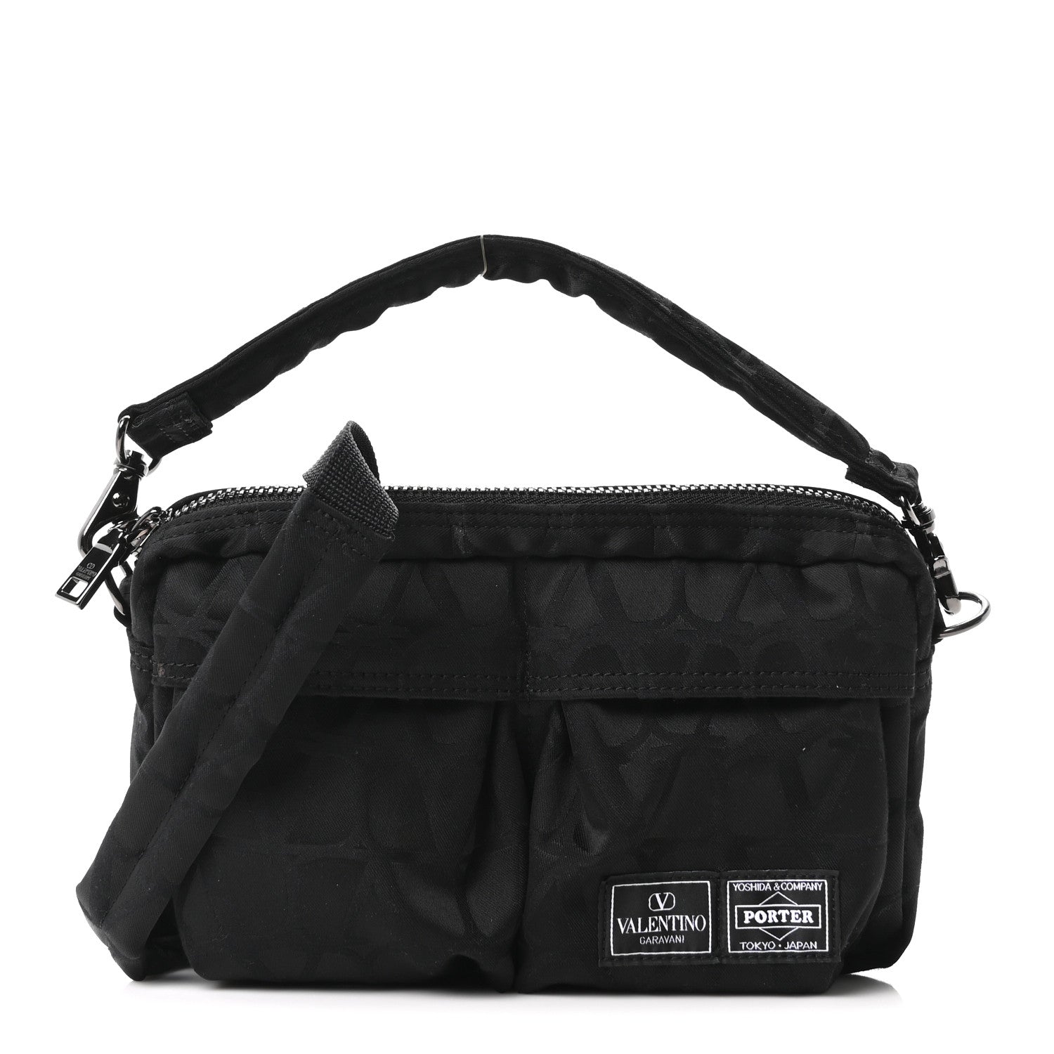 Valentino Garavani X PORTER Technical Fabric Vlogo Crossbody Sling Bag Black 1 of 9