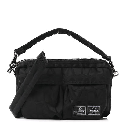 Valentino Garavani X PORTER Technical Fabric Vlogo Crossbody Sling Bag Black 1 of 9