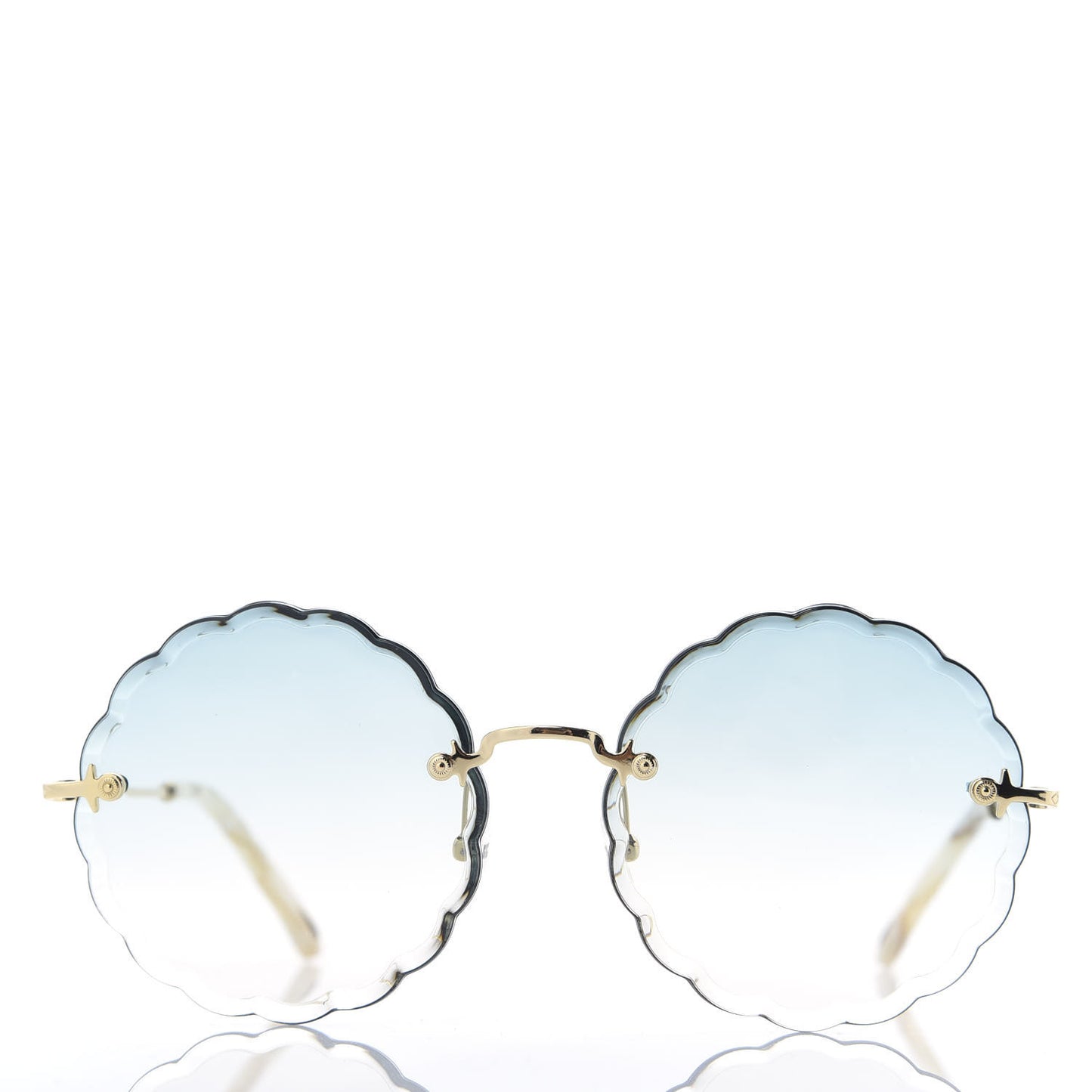 Rosie Bevelled Round Sunglasses CE142S Gold Gradient Blue