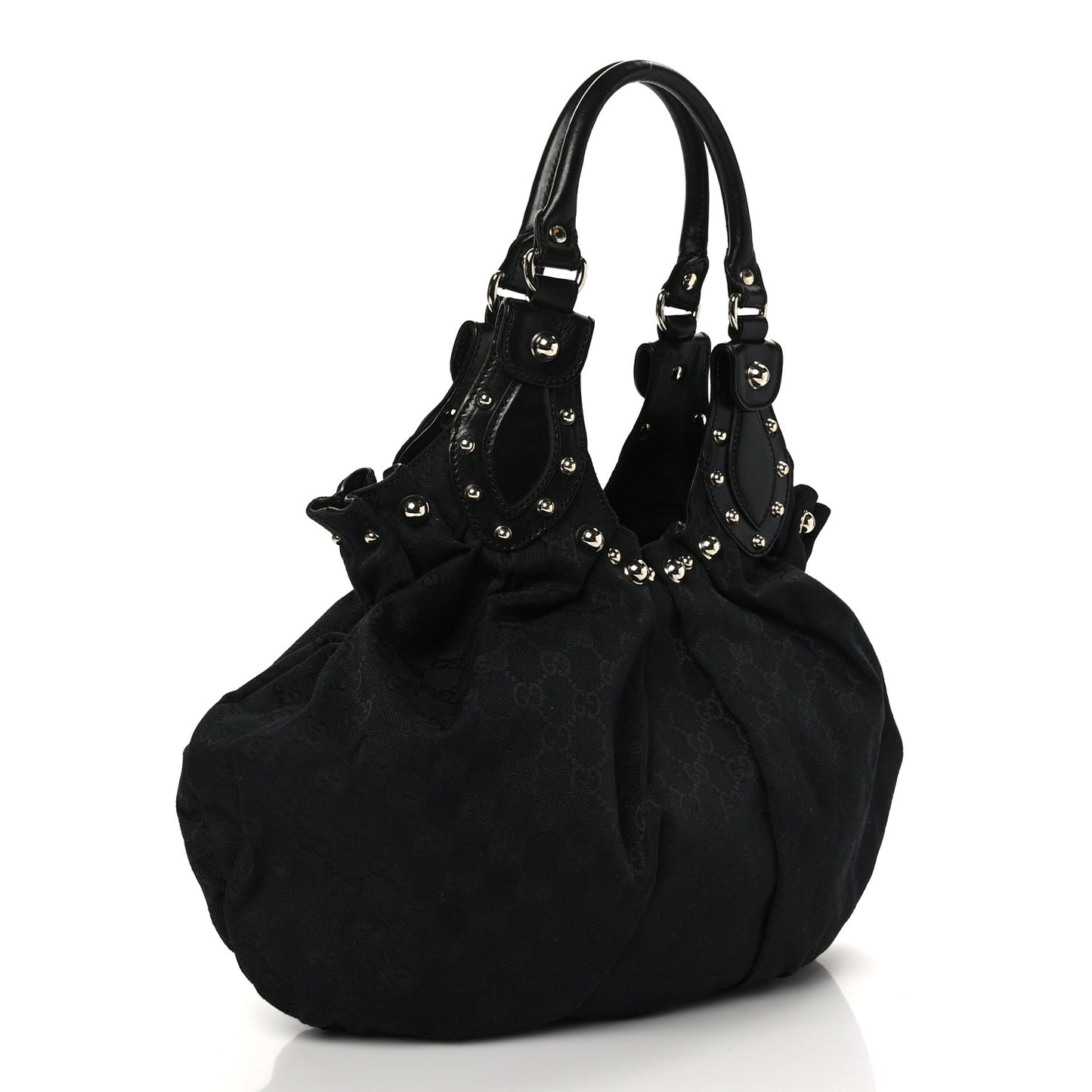 Monogram Studded Pelham Medium Tote Black