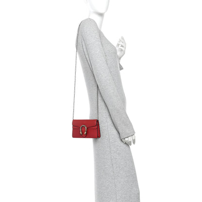 Gucci Dollar Calfskin Swarovski Crystal Small Dionysus Shoulder Bag Hibiscus Red 2 of 9