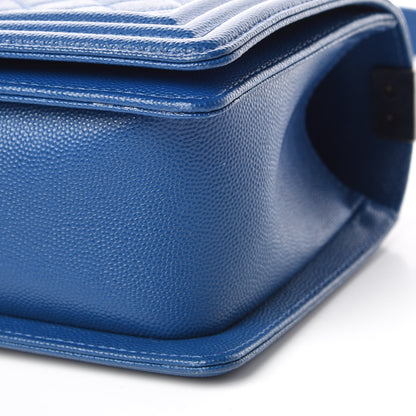 Chanel Caviar Quilted Medium Boy Flap Blue 9 of 12