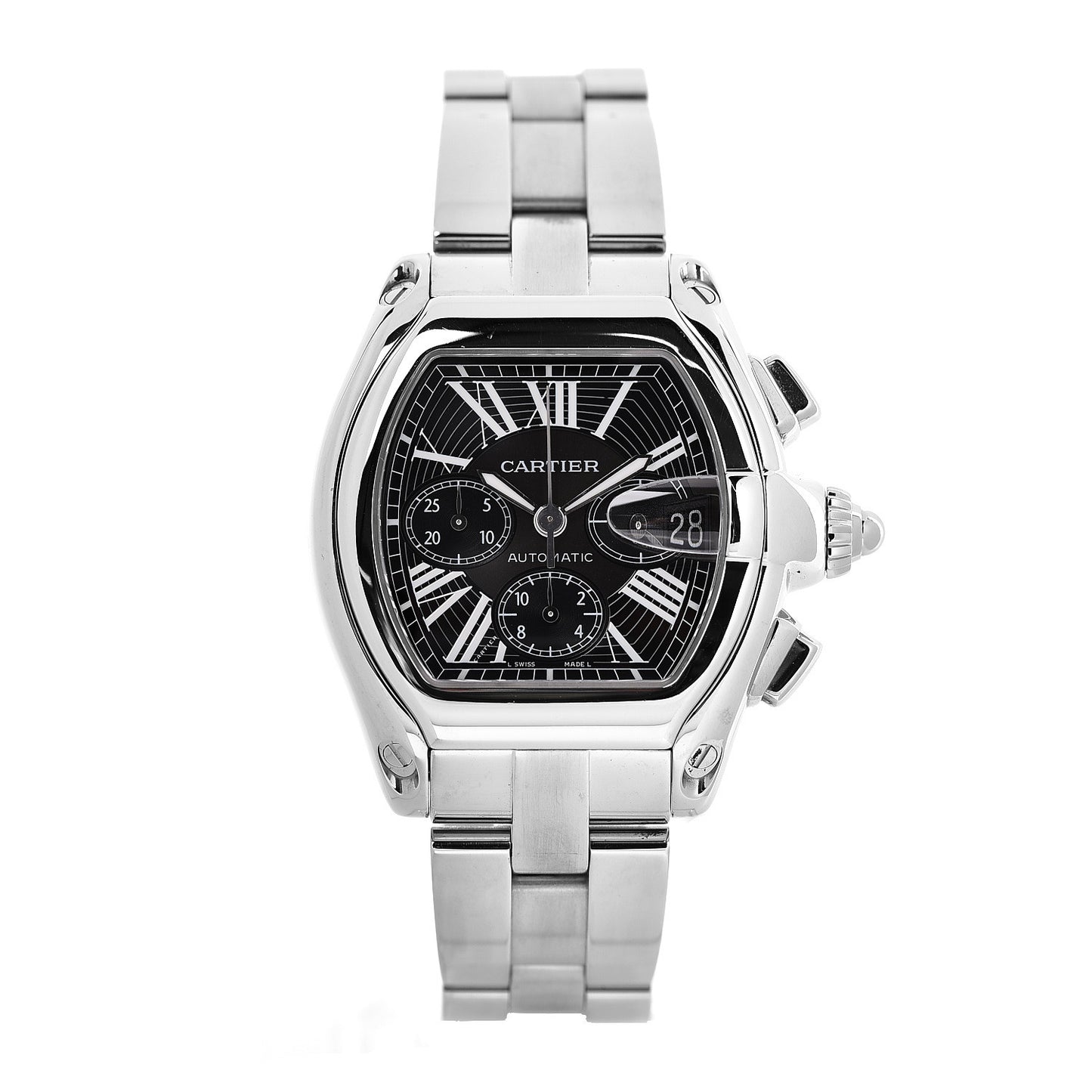 Stainless Steel 42mm Roadster Chronograph Automatic Watch Black