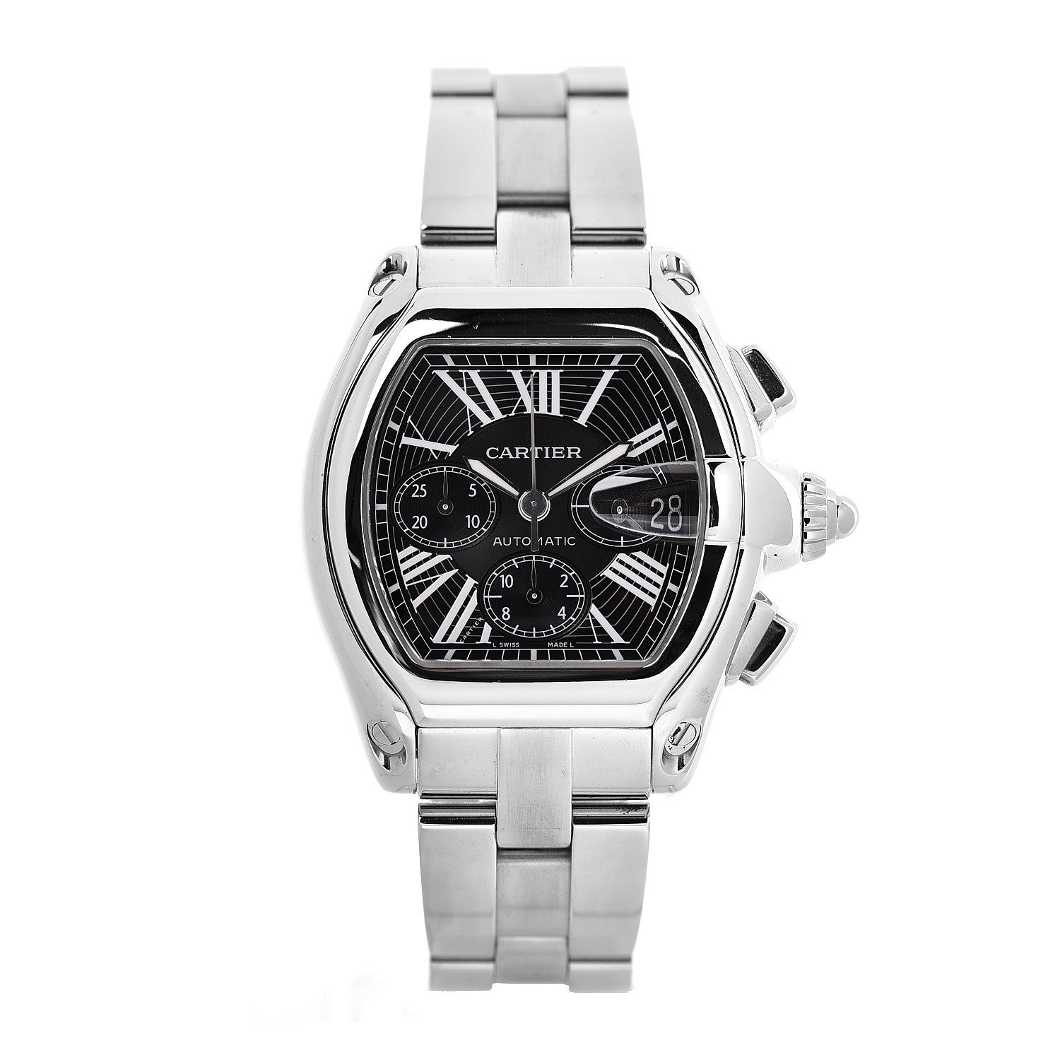 Cartier Stainless Steel 42mm Roadster Chronograph Automatic Watch Black 1 of 7