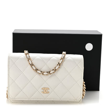 Chanel Caviar Quilted Mini Wallet On Chain WOC White 11 of 11