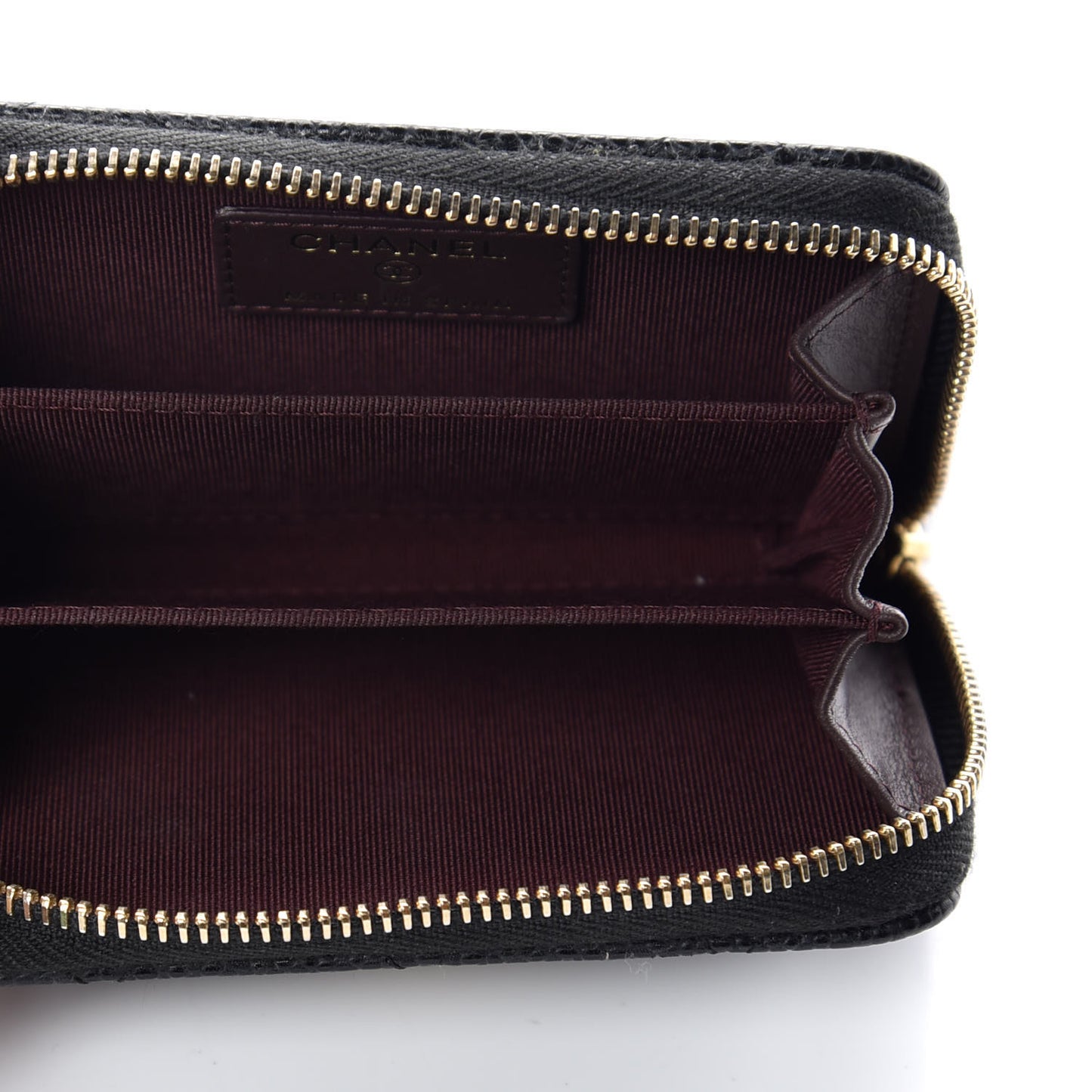 Caviar Quilted Zip Coin Purse Black
