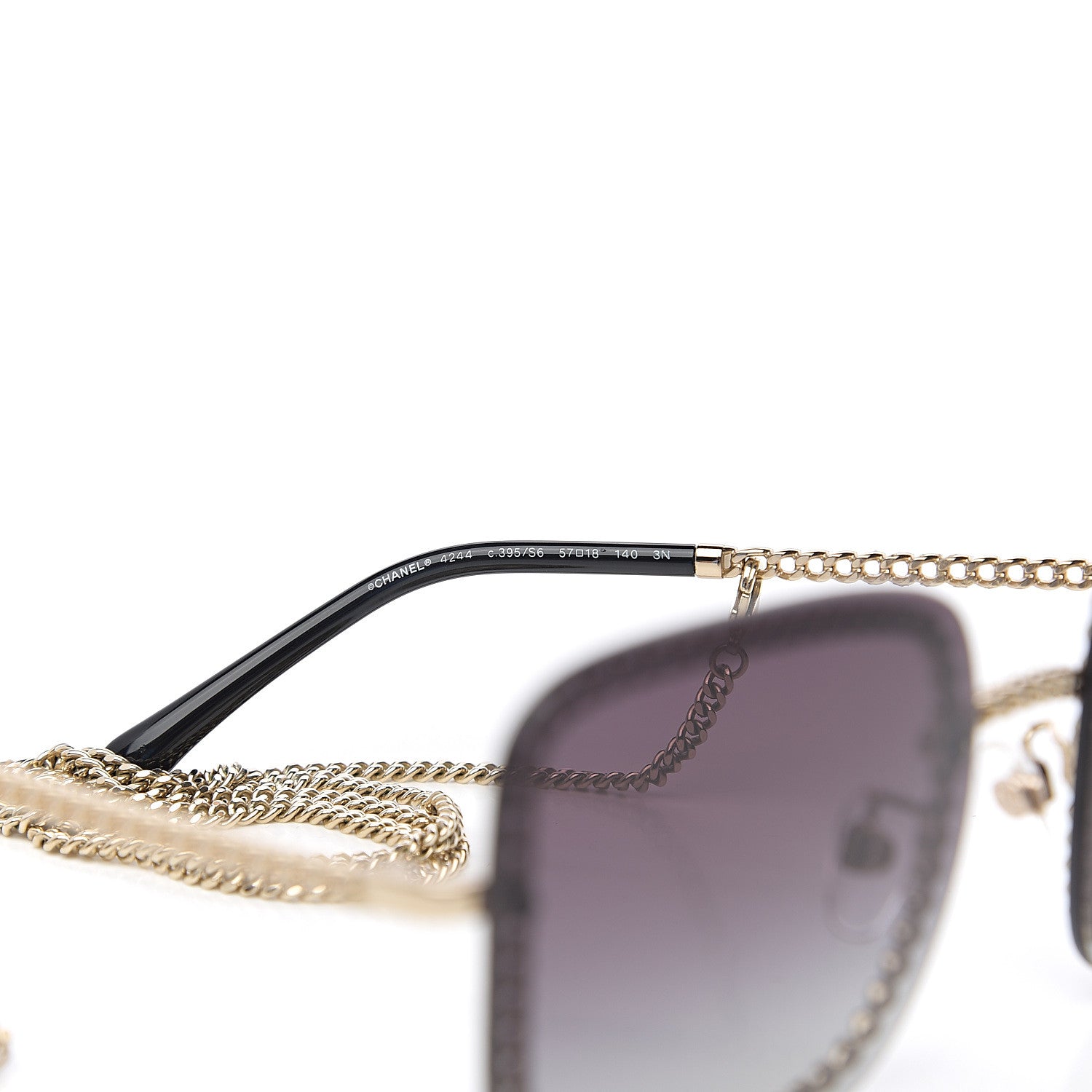 Chanel Chain Square Sunglasses 4244 Black 5 of 9