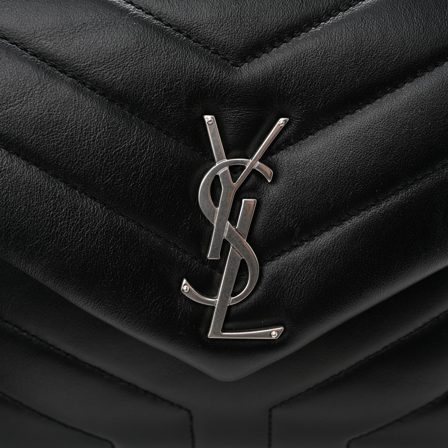 Saint Laurent Calfskin Y Quilted Monogram Small Loulou Chain Satchel Black 11 of 11