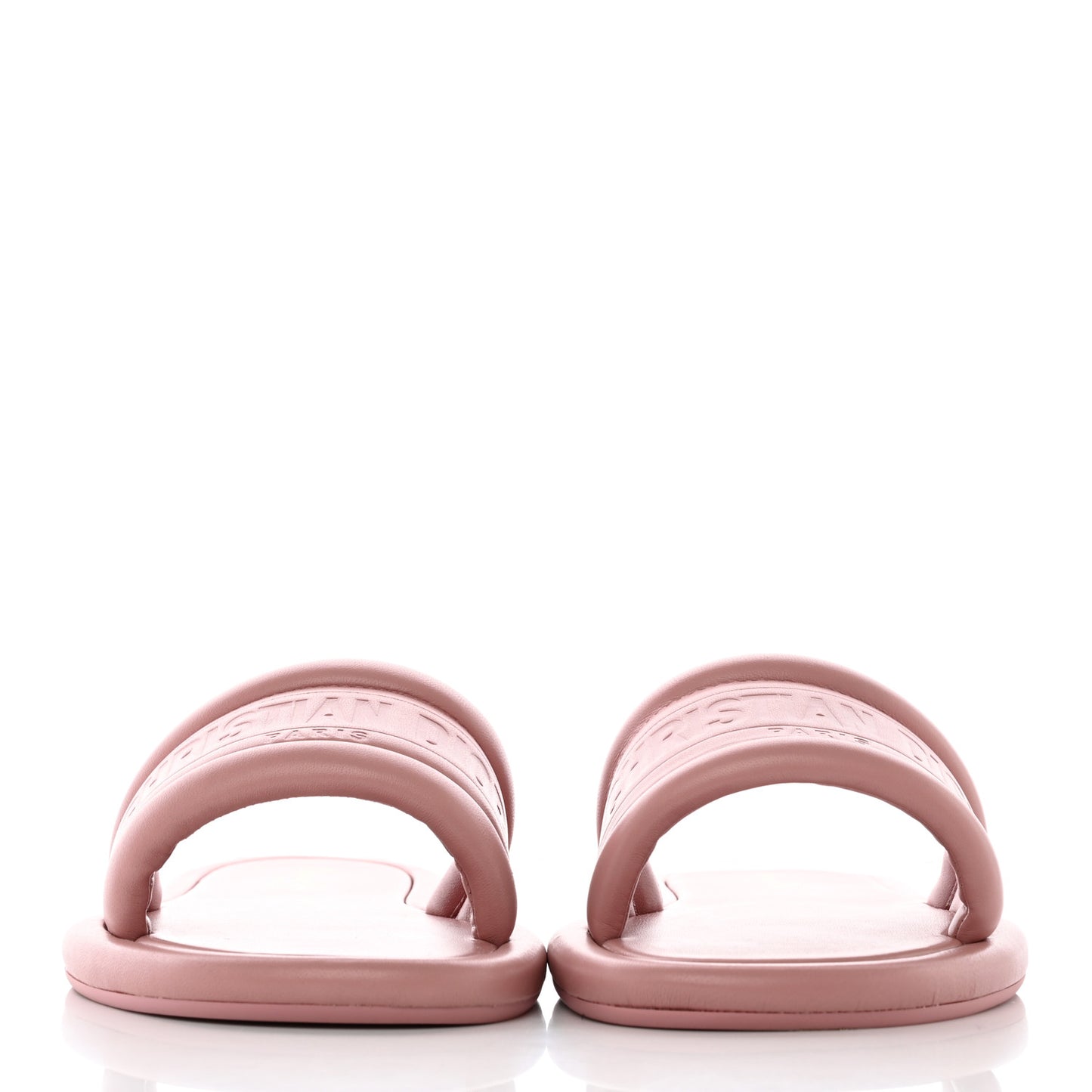 Lambskin Embossed Every-D Flat Slide Sandals 40.5 Chateau Rose