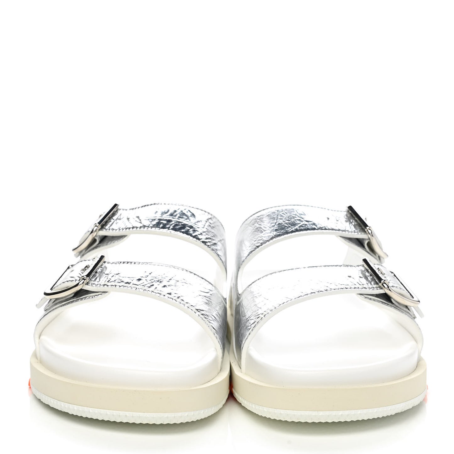 Metallic Mix Materials Mens LV Script Trainer Mules 9 Silver Multicolor