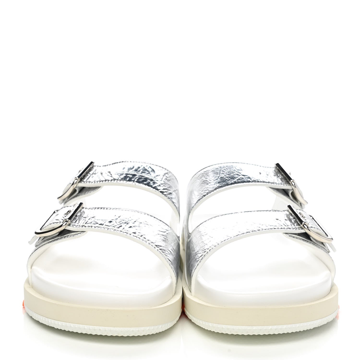 Louis Vuitton Metallic Mix Materials Mens LV Script Trainer Mules 9 Silver Multicolor 2 of 9