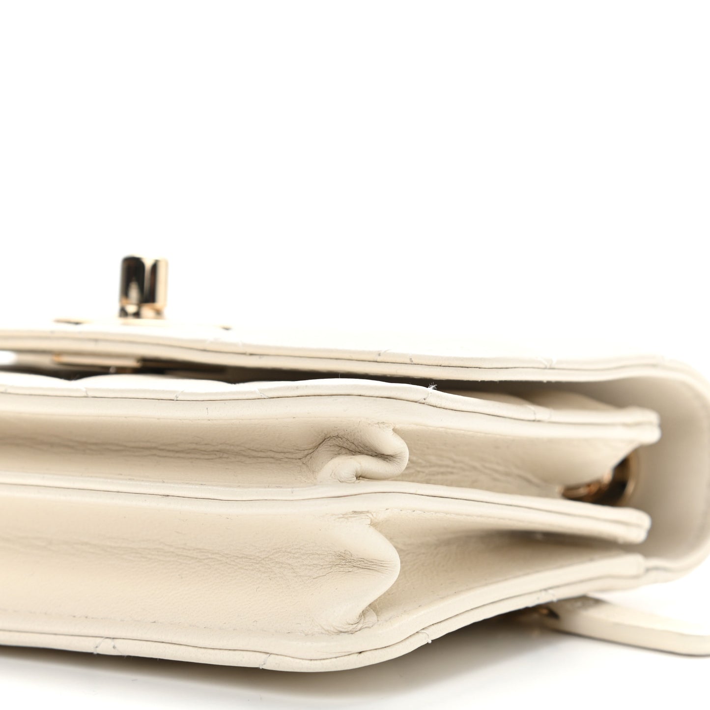 Lambskin Quilted Mini Trendy CC Wallet On Chain WOC White
