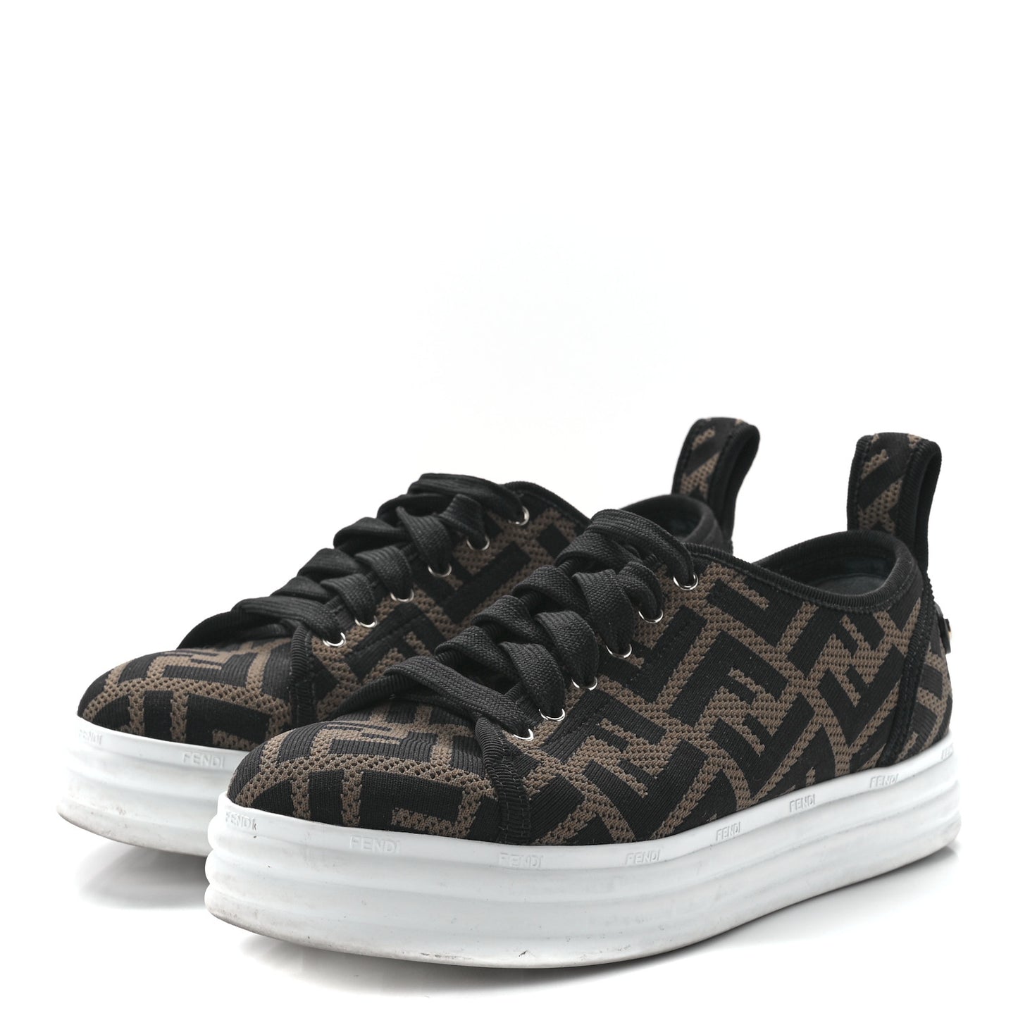 Fabric FF Micro-Perforated Rise Low Top Sneakers 36 Tobacco Black