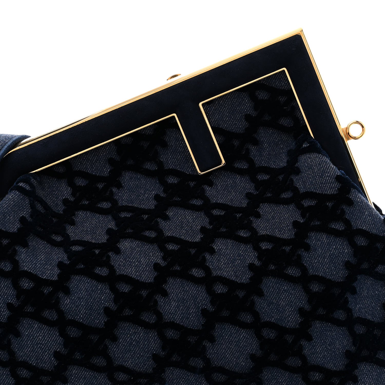 Fendi Denim Karligraphy Embroidered Medium Fendi First Blue 8 of 10