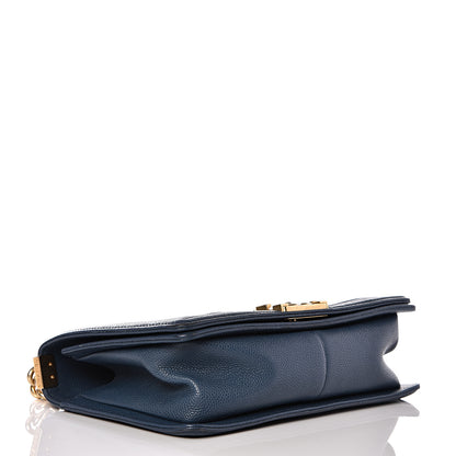 Chanel Caviar Quilted Medium Boy Flap Blue 3 of 14