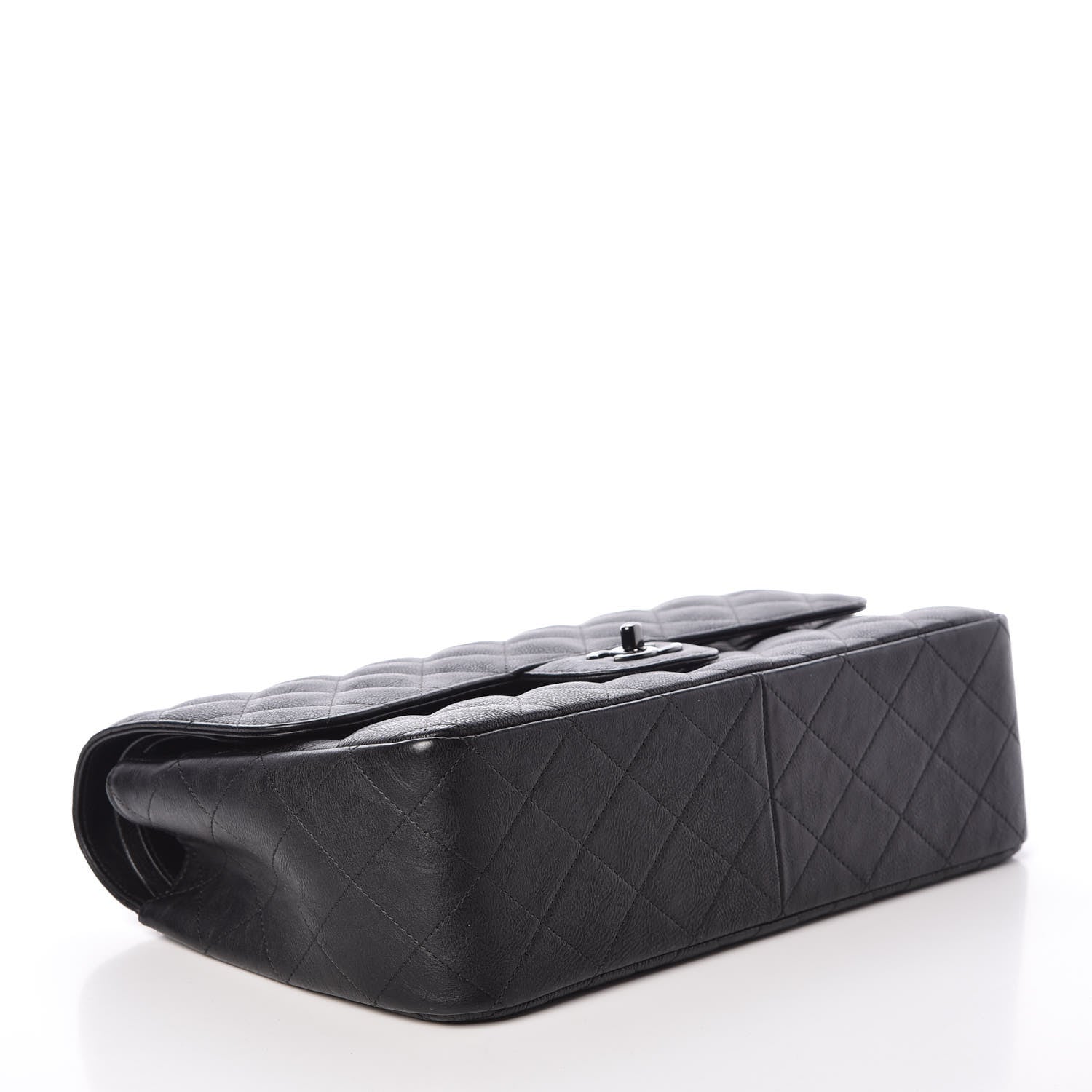 Chanel Crumpled Calfskin Quilted Jumbo Double Flap So Black 4 of 10
